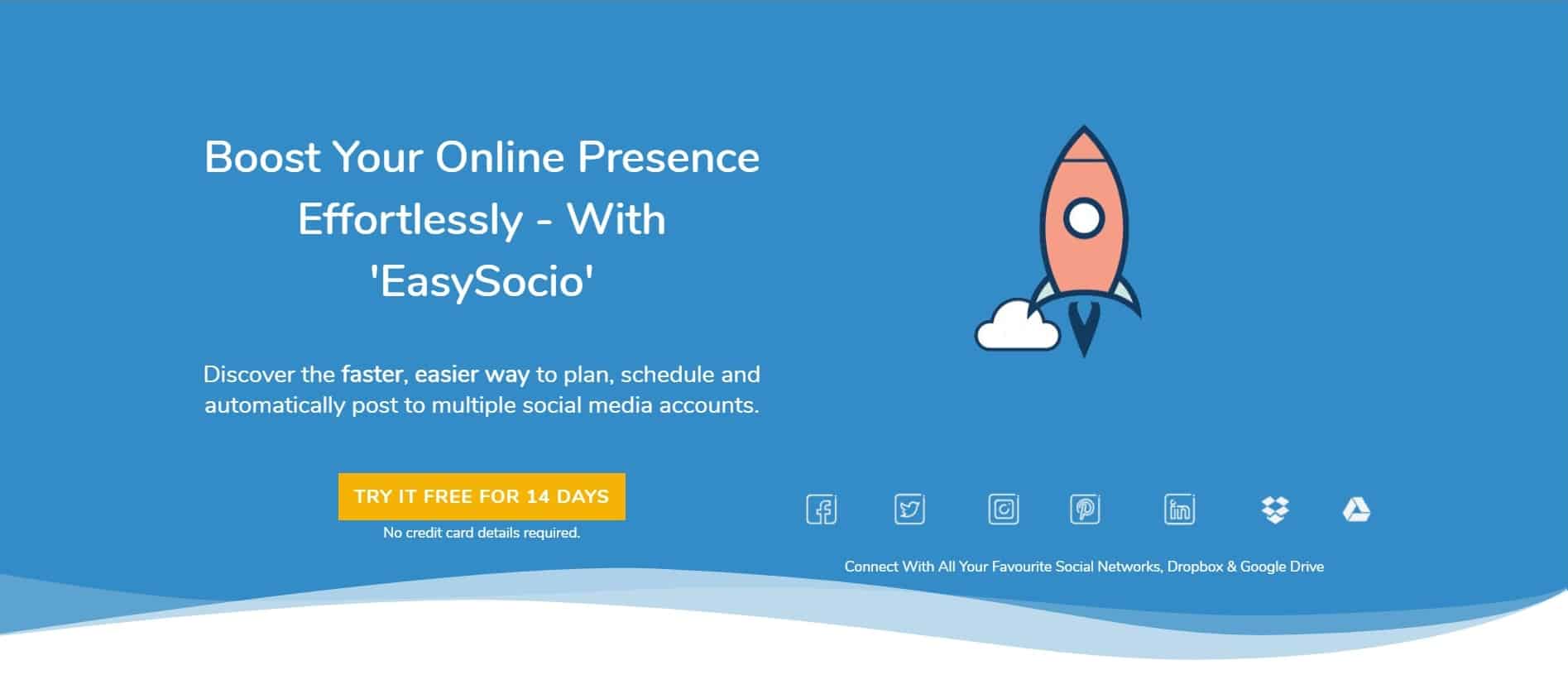 easysocio homepage screen