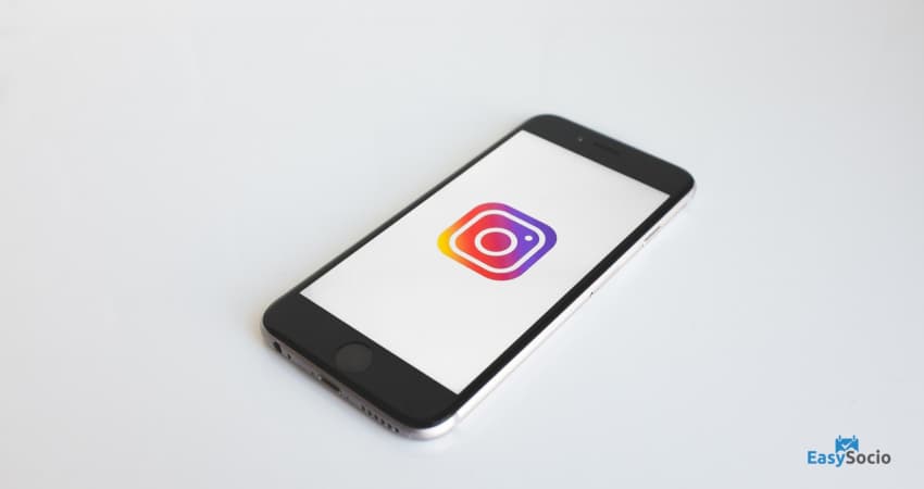 mobile phone with instagram icon