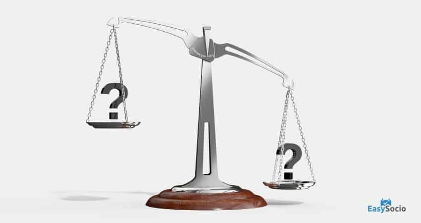 weight balance with two question marks