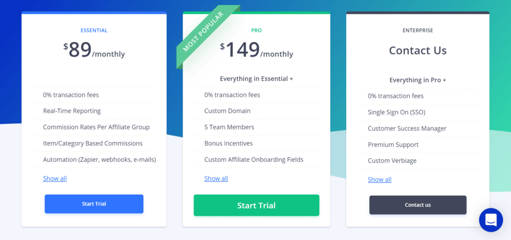 tapfiliate pricing